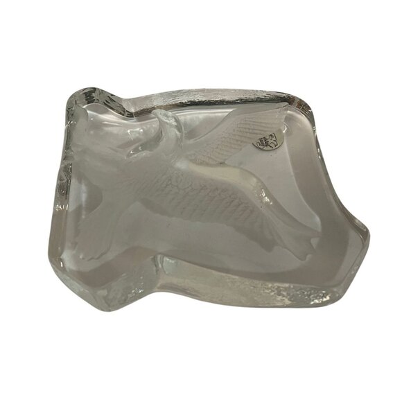 Cristal DArques France Lead Crystal Eagle Bird Paper Holder 4 1/3 x 3 1/2" - Picture 1 of 4